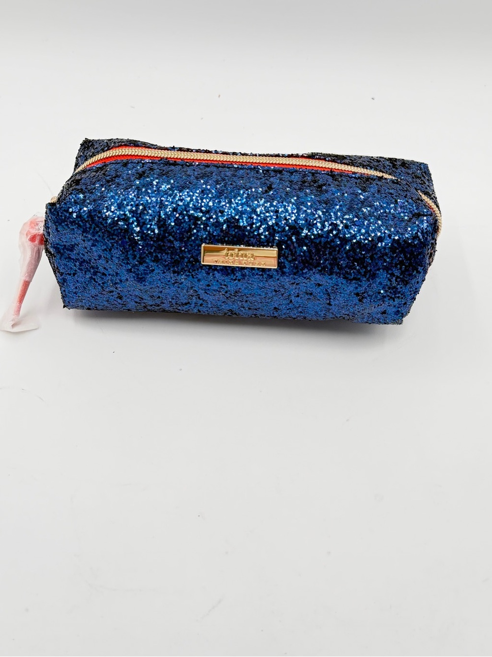 NWT Trina Turk Navy Blue Glitter Cosmetic Makeup Travel Pouch